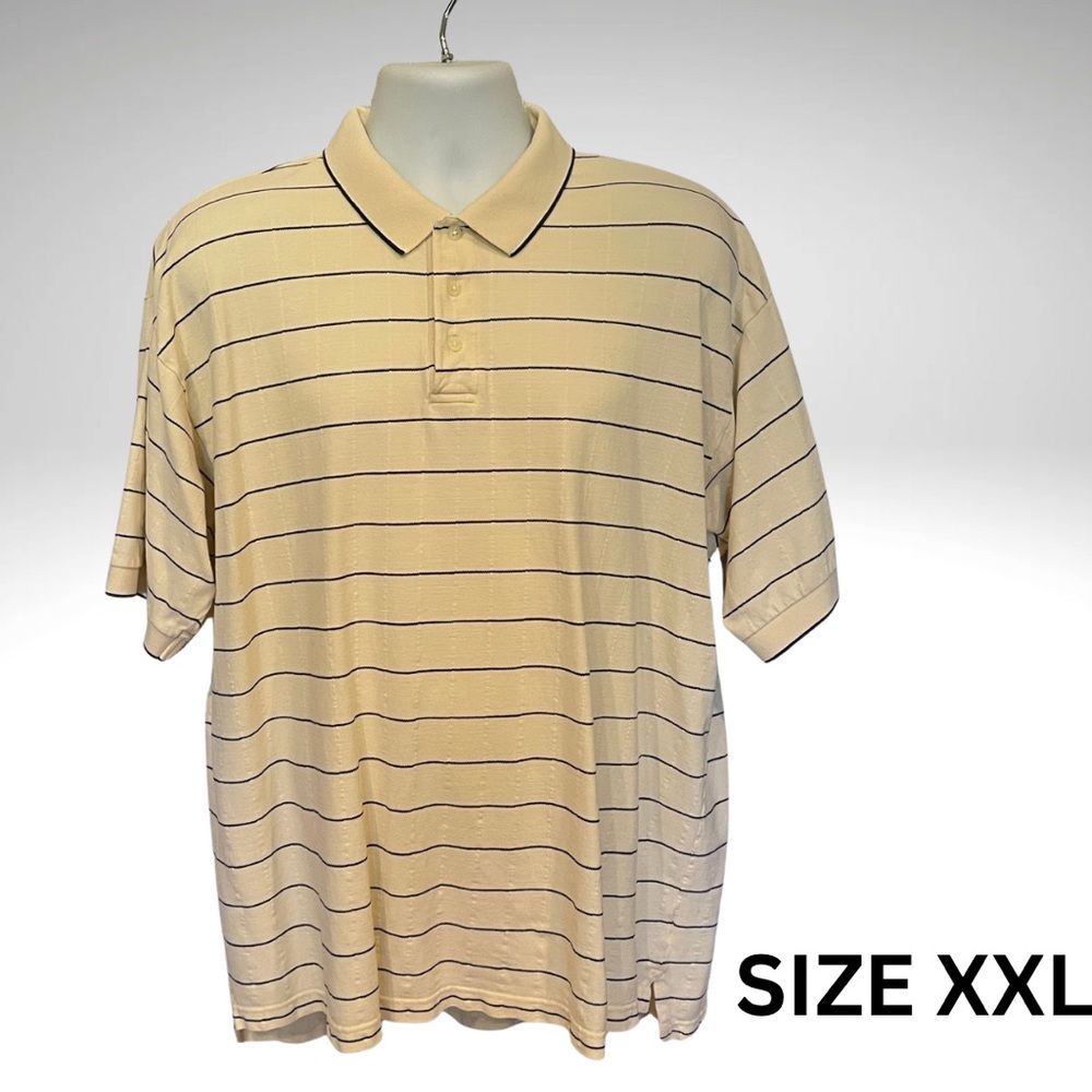 Steve Stricker Fairway Sport Yellow Striped Polo – Size XL